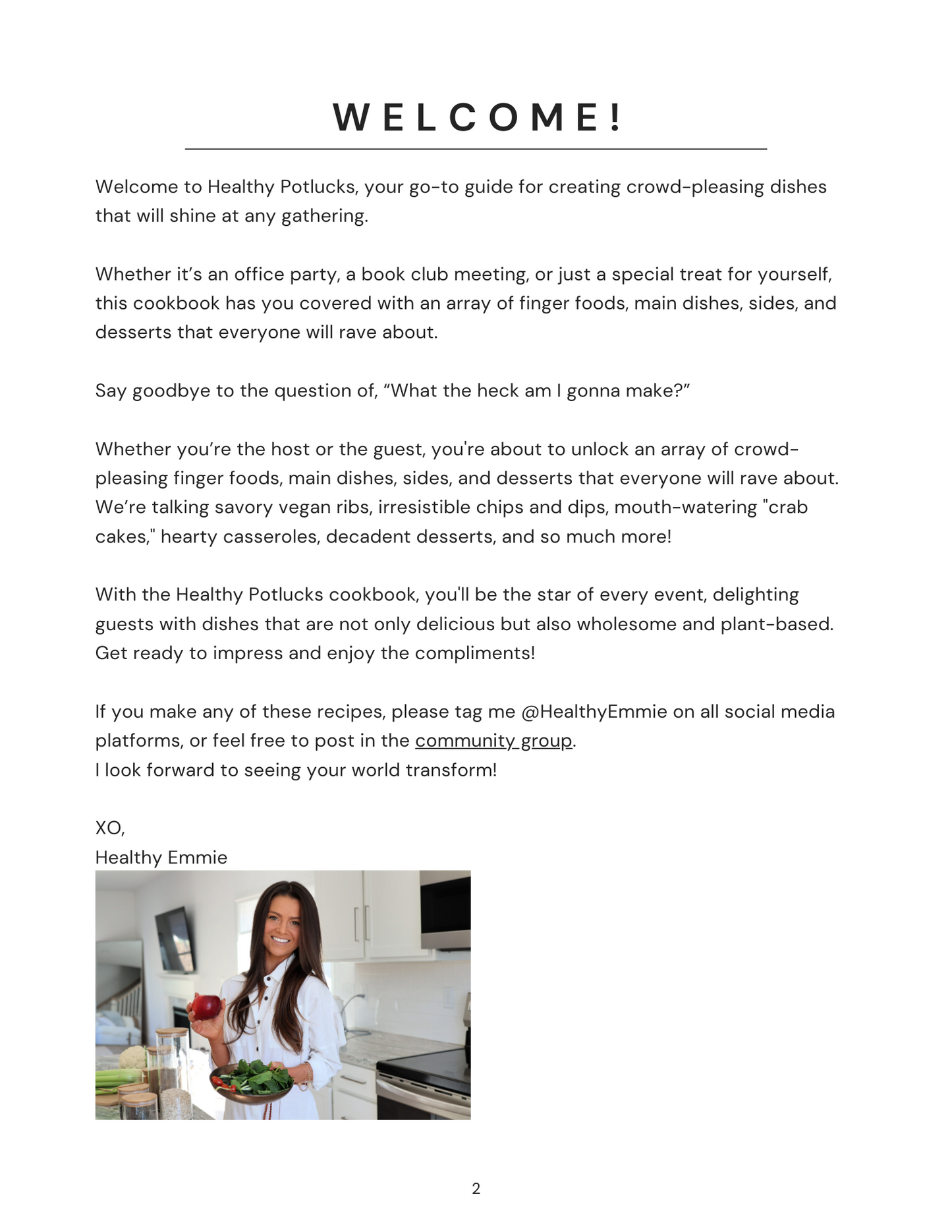 Healthy Potlucks Cookbook (Ebook)