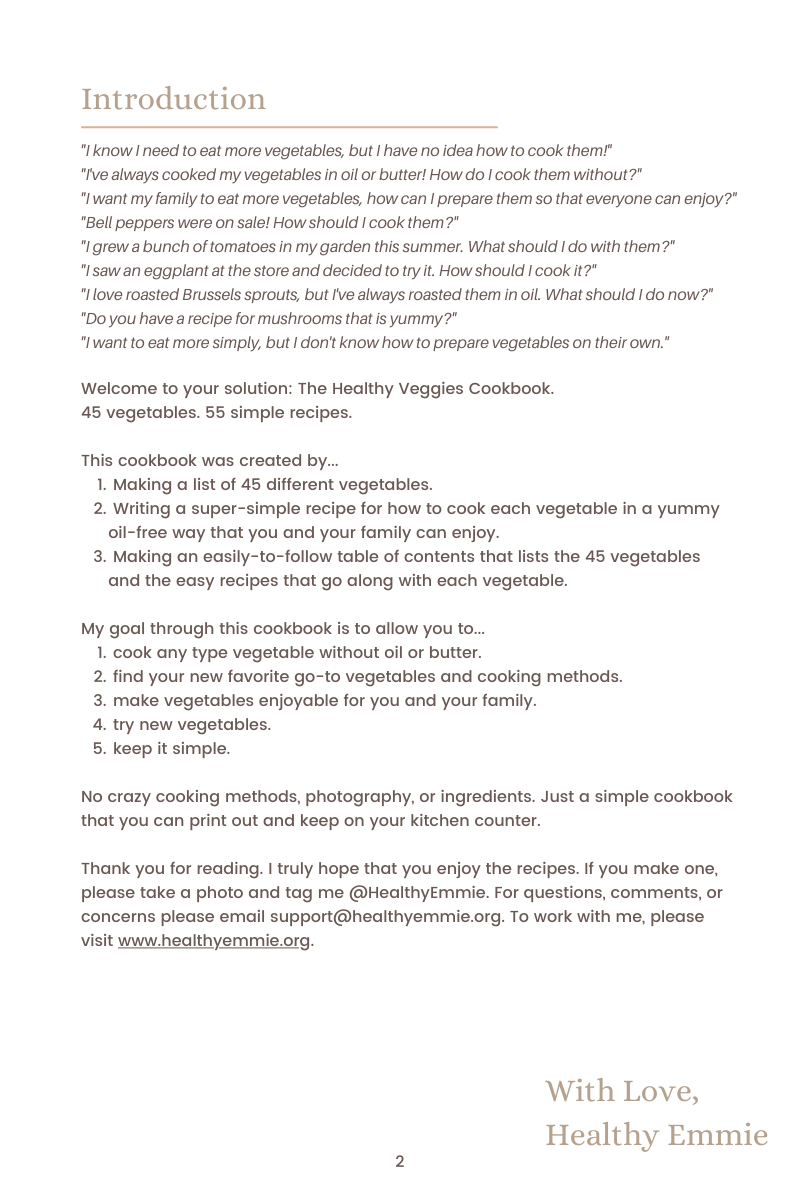 Healthy Veggies Cookbook (Ebook)