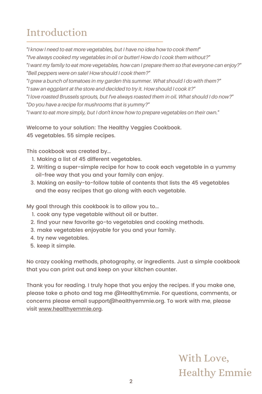 Healthy Veggies Cookbook (Ebook)